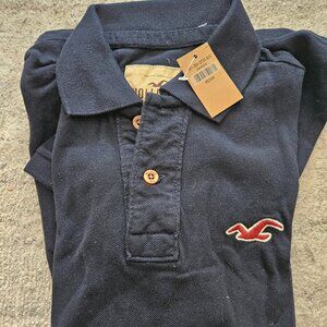 NWT New Hollister Polo Shirt Mens Medium M Blue Preppy Casual Short Sleeve Logo